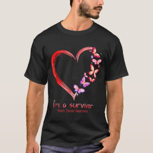 Im A Survivor Heart Disease Awareness Month Red Ri T-Shirt