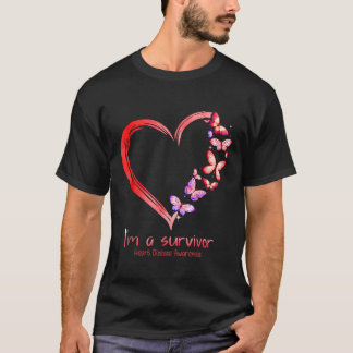 Im A Survivor Heart Disease Awareness Month Red Ri T-Shirt