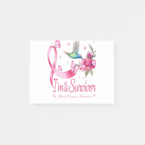 Im A Survivor Hummingbird Ribbon Breast Cancer Post_it Notes