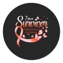 I'm A Survivor Kidney Cancer Awareness Butterfly Classic Round Sticker