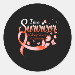 I'm A Survivor Kidney Cancer Awareness Butterfly Classic Round Sticker