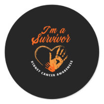 I'm A Survivor Kidney Cancer Awareness Classic Round Sticker