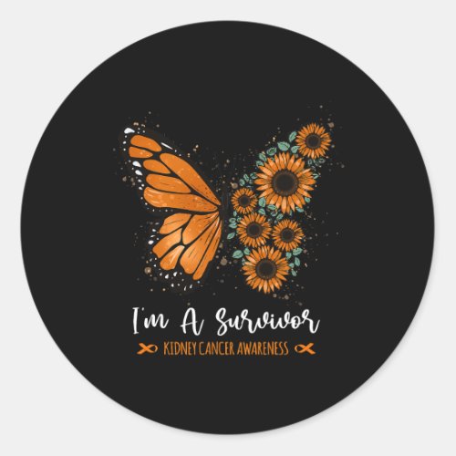 Im A Survivor Kidney Cancer Awareness Month Orange Classic Round Sticker