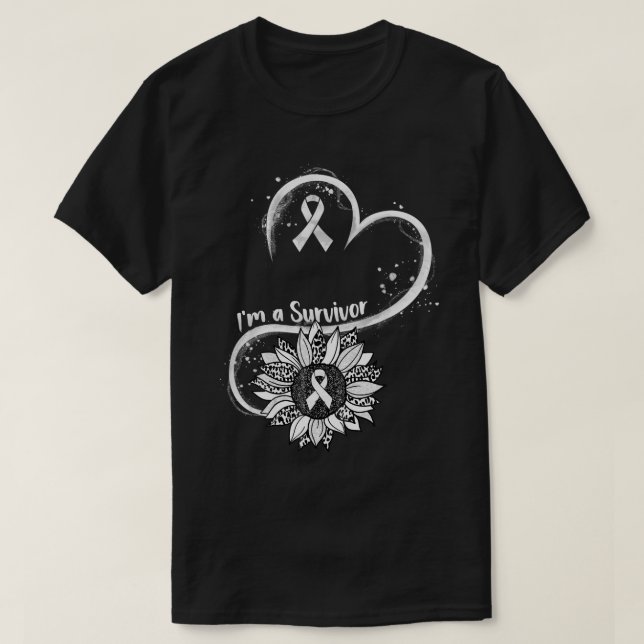 I'm A Survivor Lung Cancer Awareness Warrior Sunfl T-Shirt (Design Front)