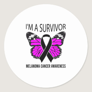 I'm A Survivor Melanoma Cancer Awareness Classic Round Sticker