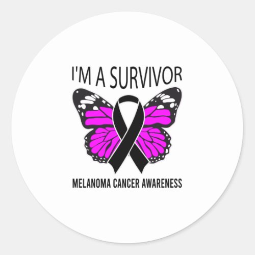 Im A Survivor Melanoma Cancer Awareness Classic Round Sticker