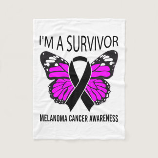 I'm A Survivor Melanoma Cancer Awareness Fleece Blanket