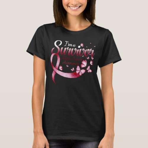 Im A Survivor Multiple Myeloma Awareness Butterfl T_Shirt