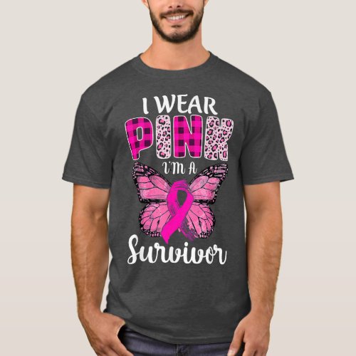 Im A Survivor Pink Ribbon Breast Cancer Awareness T_Shirt