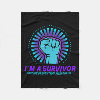 Im A Survivor Prevention Awareness Fleece Blanket