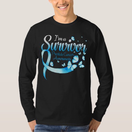 Im A Survivor Prostate Cancer Awareness Butterfly T_Shirt