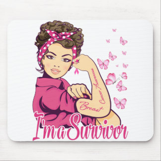 I'm A Survivor Rosie Riveter Breast Cancer Mouse Pad