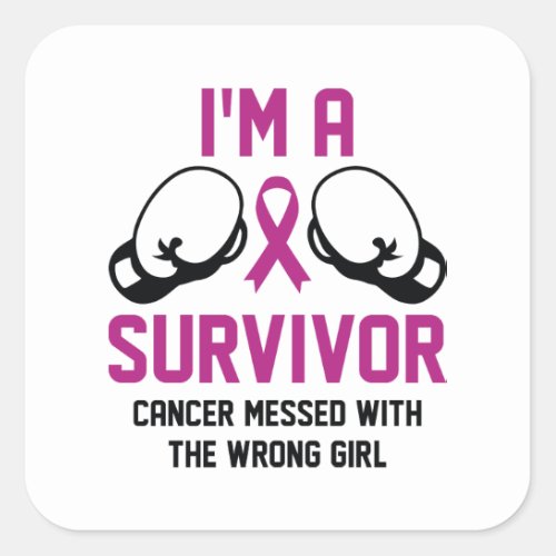 Im A Survivor Square Sticker