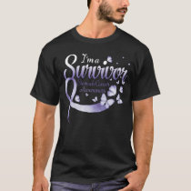 I'm A Survivor Stomach Cancer Awareness Butterfly  T-Shirt