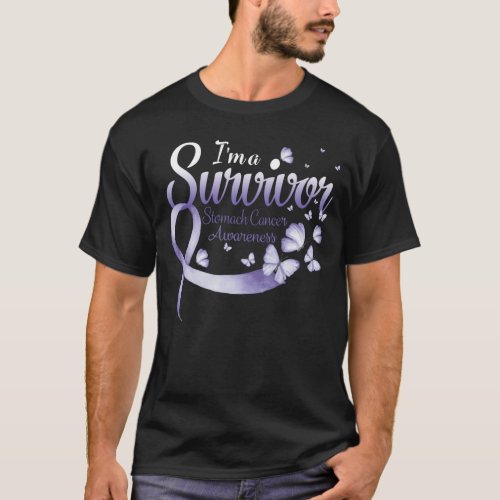 Im A Survivor Stomach Cancer Awareness Butterfly  T_Shirt