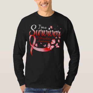 I'm A Survivor Stroke Awareness Butterfly Ribbon  T-Shirt