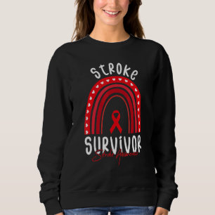 I'm A Survivor Stroke Awareness Red Rainbow Ribbon Sweatshirt