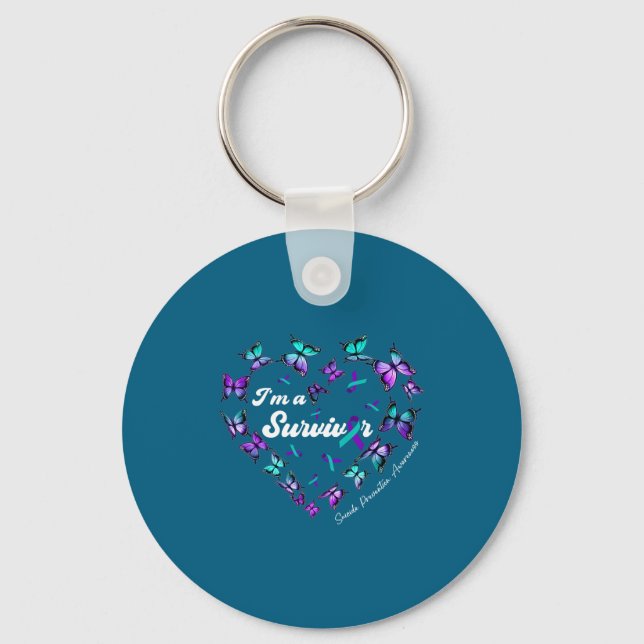 I'm A Survivor Suicide Prevention Awareness Butter Keychain (Front)