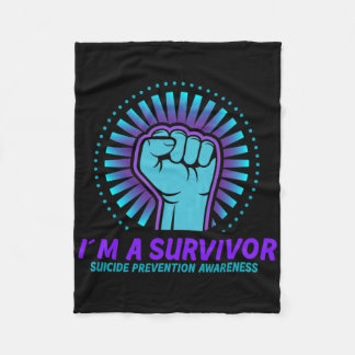 I'm A Survivor Suicide Prevention Awareness Fleece Blanket