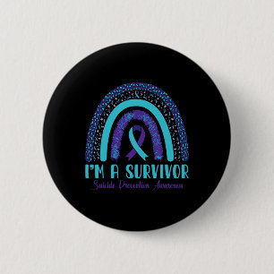 I'm A Survivor Suicide Prevention Awareness Leopar Button