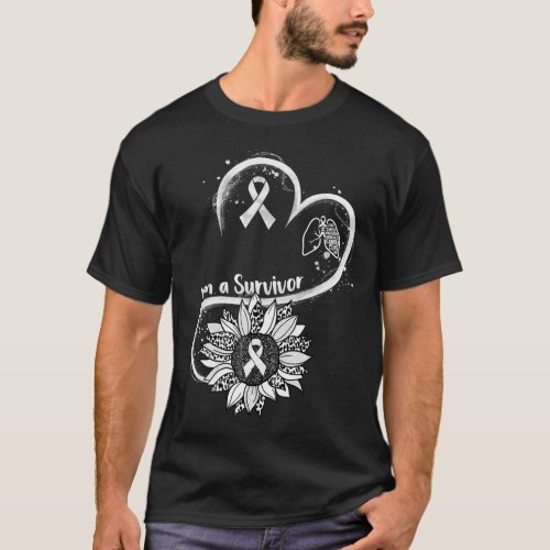 Im A Survivor Sunflower Lung Cancer Awareness War T_Shirt