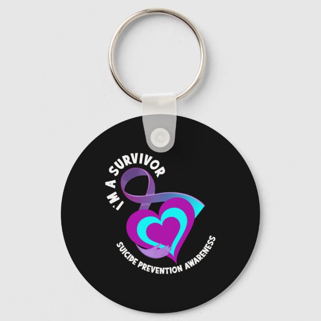 I'm A Survivor Support Suicide Prevention Awarenes Keychain (Front)