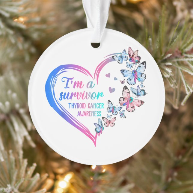  I'm A Survivor Thyroid Cancer Awareness Ornament (Tree)