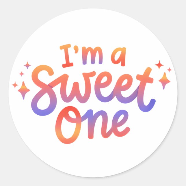 I'm a Sweet One Pastel Birthday Sticker (Front)