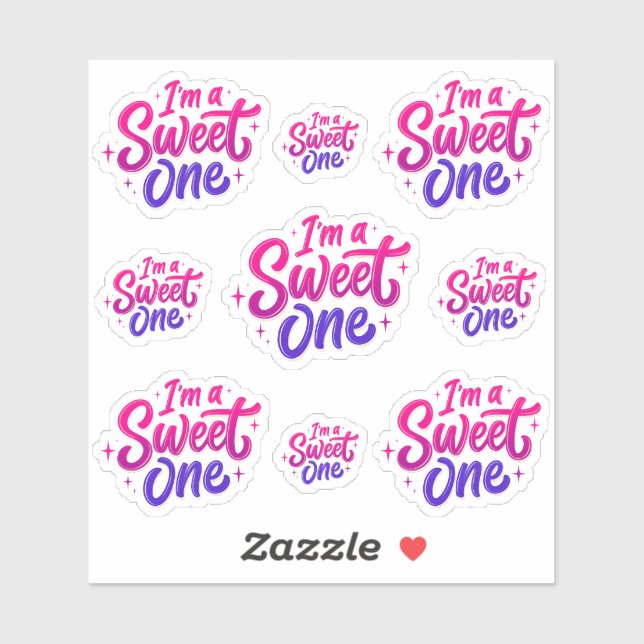 I'm a Sweet One Pink Purple Sticker Sheet (Sheet)