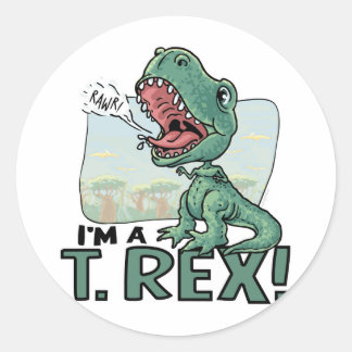 I'm a T. Rex Dinosaur Gift Ideas Classic Round Sticker