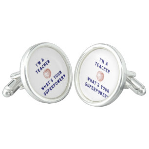 I'm a Teacher [apple] What's Your Superpower? Cufflinks