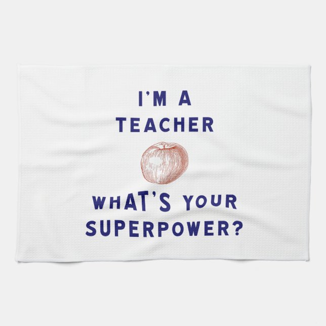 I'm a Teacher [apple] What's Your Superpower? Towel (Horizontal)