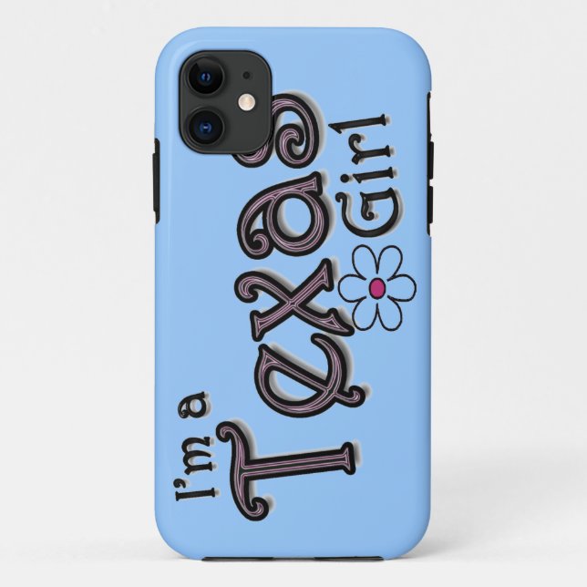 I'm a Texas Girl, Flower, Blue iPhone Cover (Back)