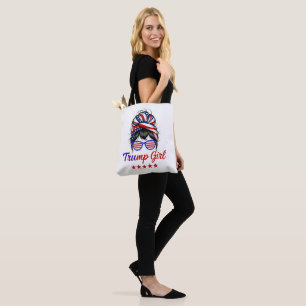  I'm a Trump Girl, Messy Bun Election 2024 Tote Bag