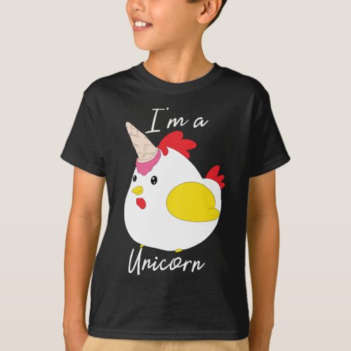 Im A Unicorn _ Chicken Ice Cream Cone T_Shirt