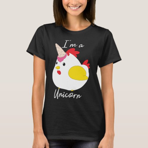 Im A Unicorn _ Chicken Ice Cream Cone T_Shirt