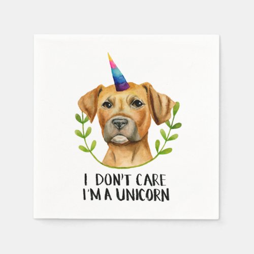 IM A UNICORN  Funny Pit Bull Terrier Dog Napkins