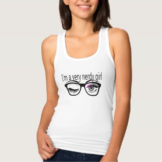 I'm a Very Nerdy Girl with Pink Eye Shadow Tank Top