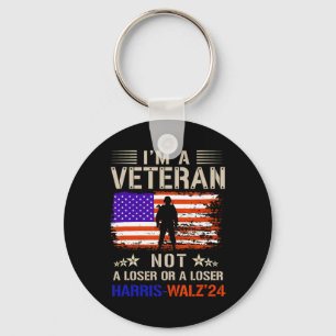 I'm A Veteran Not A Sucker Or Loser Anti Trump Keychain