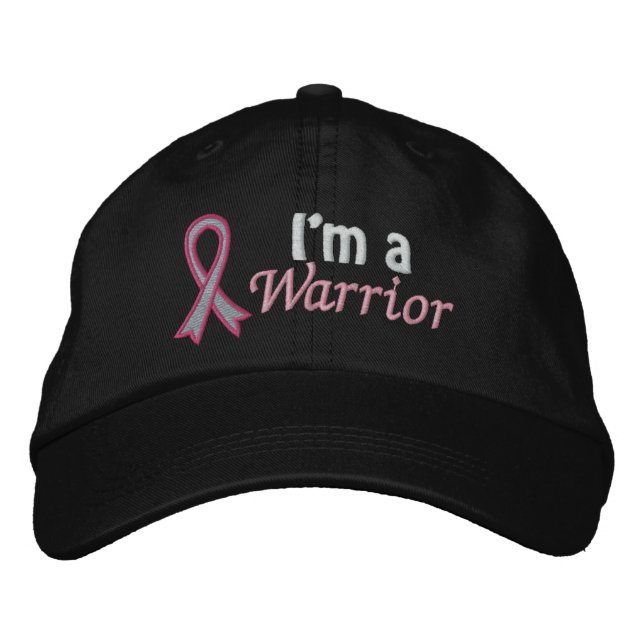 I'm a Warrior - Breast Cancer Embroidered Baseball Hat (Front)