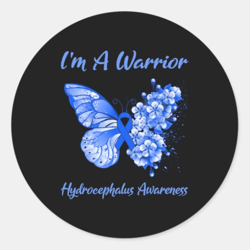 Im A Warrior Hydrocephalus Awareness  Classic Round Sticker