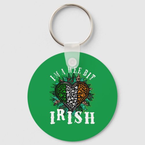 Im a Wee Bit Irish Funny Saint Patricks Day Keychain