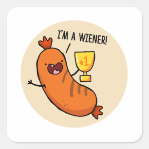 I'm A Wiener Hotdog Pun Sticker