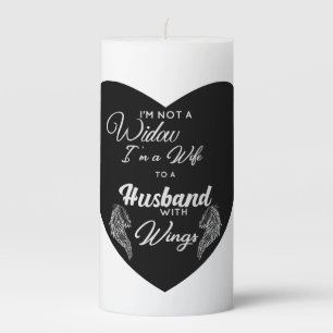 I'm a wife to a husband with wings pillar candle