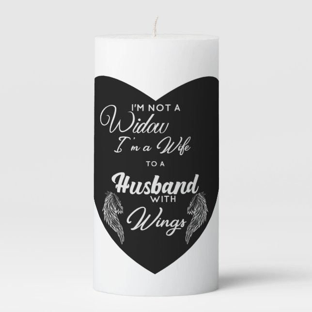 I'm a wife to a husband with wings  pillar candle (Front)