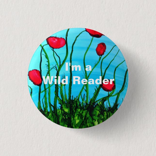 I'm a Wild Reader - Azure Button (Front)