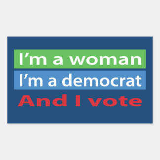 I'm a Woman and I Vote! Rectangular Sticker