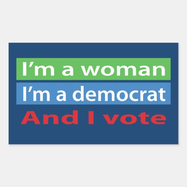I'm a Woman and I Vote! Rectangular Sticker (Front)
