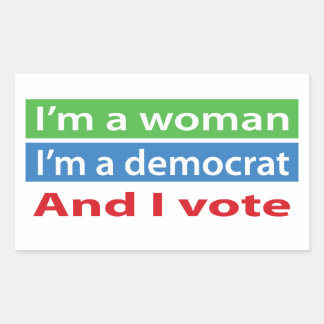 I'm a Woman and I Vote! Rectangular Sticker