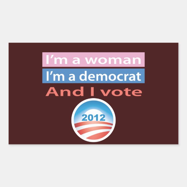 I'm a Woman and I Vote! Rectangular Sticker (Front)